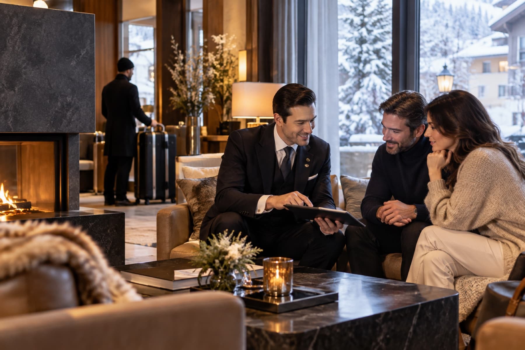 A VIP concierge planning a Davos week with visiting guests
